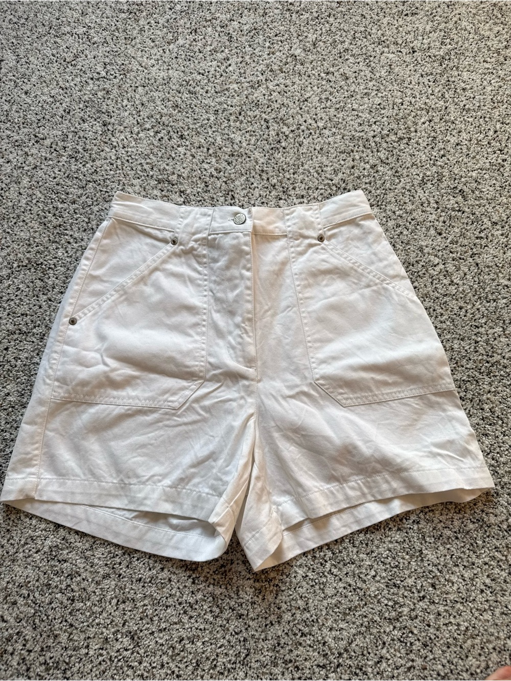 Vintage bill blass White High-Waist Utility Bermuda Shorts